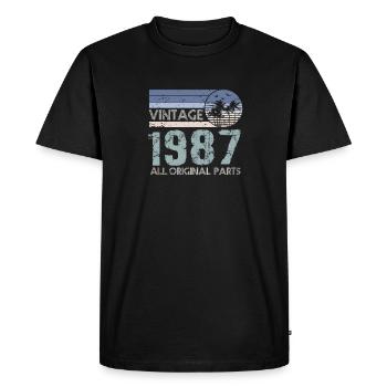 Edition Limitée Millésime 1987 - T-shirt Premium bio Homme - noir - Devant - Nico (187cm)