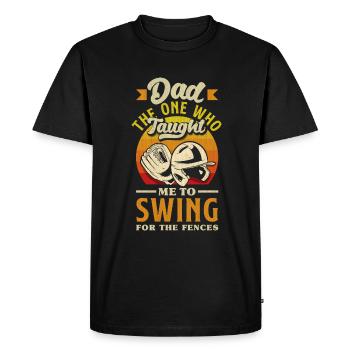 Dad Swing For The Fences Fathers Day Baseball - Men's Premium Organic T-Shirt - black - Front - Nico (187cm)