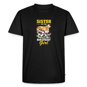 Sister of birthday girl farm - Men's Premium Organic T-Shirt - black - Front - Nico (187cm)