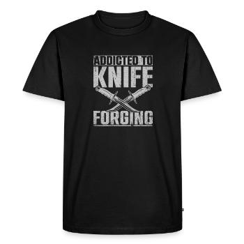 Accro au couteau forger le couteau à affûter le broyage - T-shirt Premium bio Homme - noir - Devant - Nico (187cm)