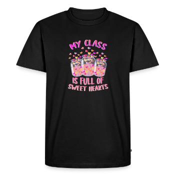 My Class Is Full Of Sweet Hearts Teacher School - Men's Premium Organic T-Shirt - black - Front - Nico (187cm)