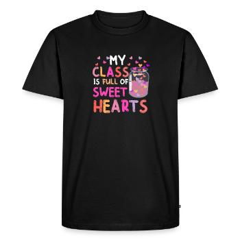 My Class Is Full Of Sweet Hearts Teacher School - Men's Premium Organic T-Shirt - black - Front - Nico (187cm)