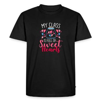 My Class Is Full Of Sweet Hearts Teacher School - Men's Premium Organic T-Shirt - black - Front - Nico (187cm)
