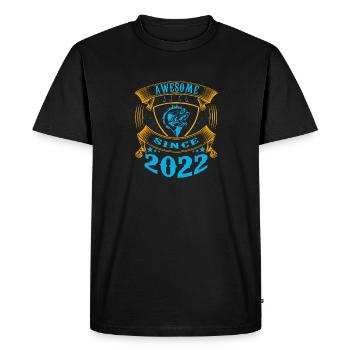 Awesome since 2022. Angel, Angler's Birthday - Men's Premium Organic T-Shirt - black - Front - Nico (187cm)