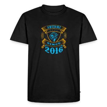 Génial depuis 2016. Angel, Angler Anniversaire - T-shirt Premium bio Homme - noir - Devant - Nico (187cm)