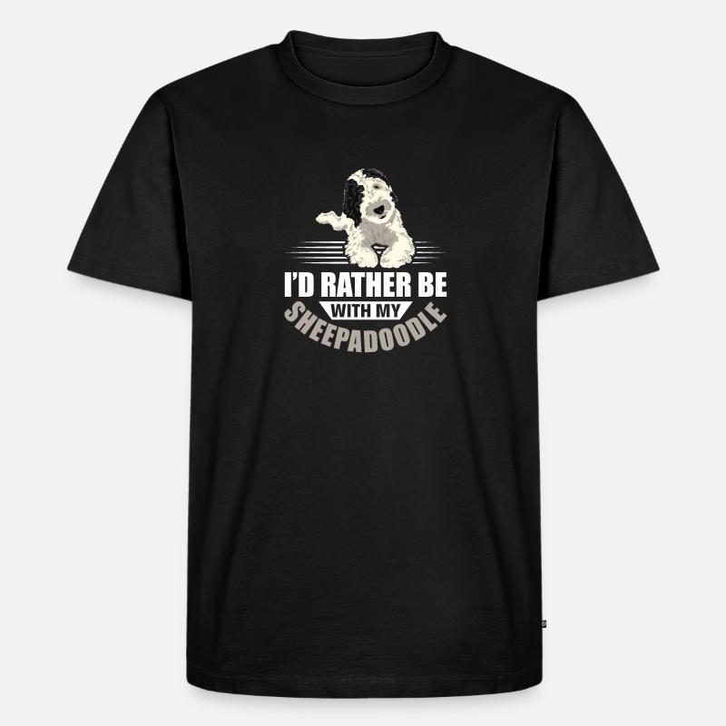 Sheepadoodle Doodle Hund - Männer Premium Bio T-Shirt - Schwarz