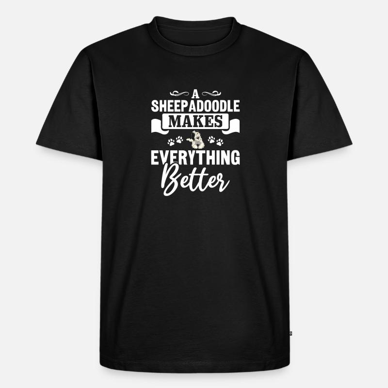 Sheepadoodle Doodle Hund - Männer Premium Bio T-Shirt - Schwarz