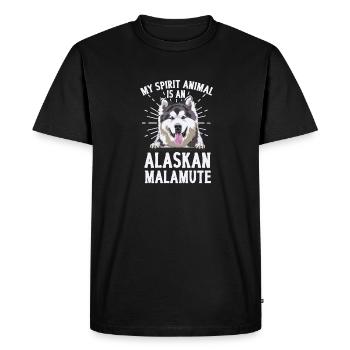 Alaskan Malamute Dog - Men's Premium Organic T-Shirt - black - Front - Nico (187cm)