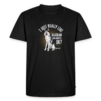Alaskan Malamute Dog - Men's Premium Organic T-Shirt - black - Front - Nico (187cm)