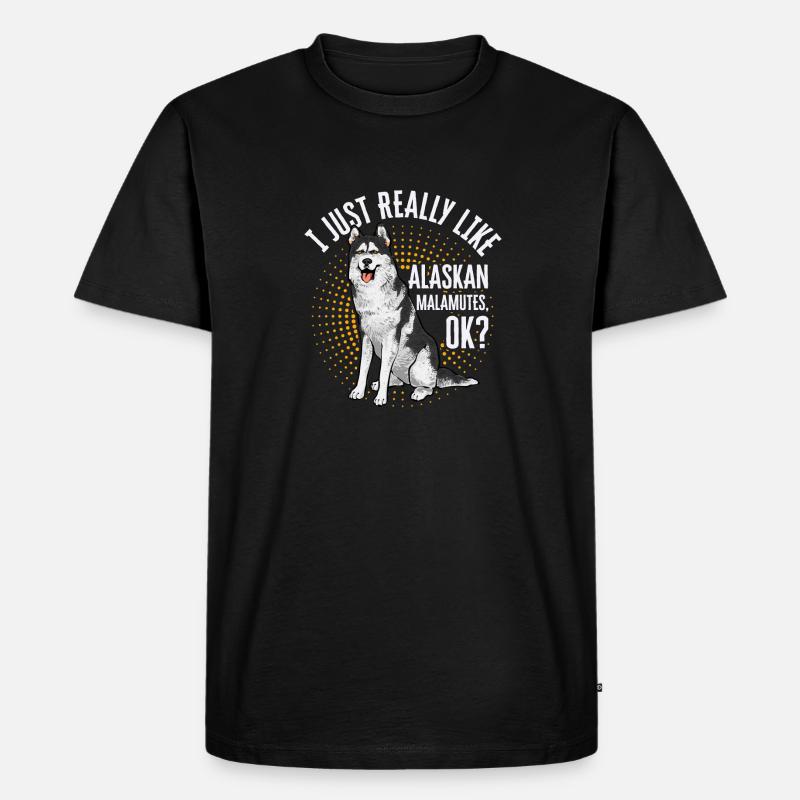 Alaskan Malamute Hund - Männer Premium Bio T-Shirt - Schwarz