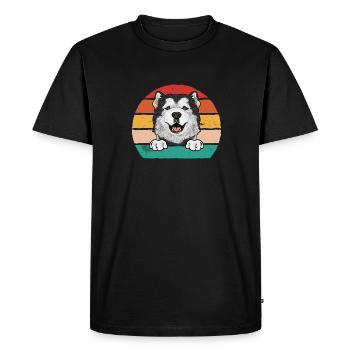 Alaskan Malamute Dog - Men's Premium Organic T-Shirt - black - Front - Nico (187cm)