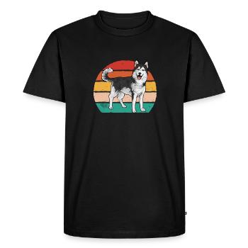 Alaskan Malamute Dog - Men's Premium Organic T-Shirt - black - Front - Nico (187cm)