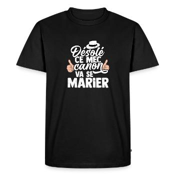Ce Mec Canon Va Se Marier EVG Futur Marié Garçon - T-shirt Premium bio Homme - noir - Devant - Nico (187cm)