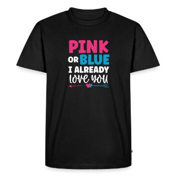 Je t’aime déjà Naissance Grossesse - T-shirt Premium bio Homme - noir - Devant - Nico (187cm)