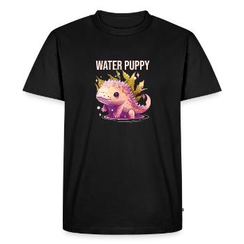 Chiot d’eau Axolotl Amant Amphibien Mexicain Walkin - T-shirt Premium bio Homme - noir - Devant - Nico (187cm)