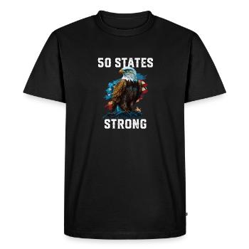 50 States Strong American Bald Eagle America 4th - Men's Premium Organic T-Shirt - black - Front - Nico (187cm)