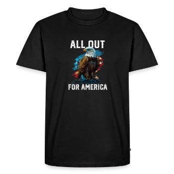 All Out for America American Bald Eagle America - T-shirt Premium bio Homme - noir - Devant - Nico (187cm)