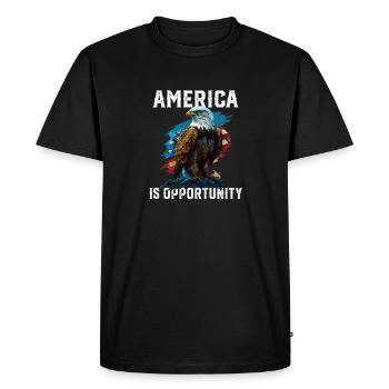 America Is Opportunity American Bald Eagle July 4 - Men's Premium Organic T-Shirt - black - Front - Nico (187cm)