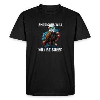 Les Américains ne seront pas des moutons patriotisme 4ème - T-shirt Premium bio Homme - noir - Devant - Nico (187cm)