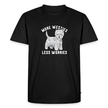 West Highland White Terrier Westie - T-shirt Premium bio Homme - noir - Devant - Nico (187cm)