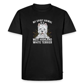 West Highland White Terrier Westie - Männer Premium Bio T-Shirt - Schwarz - Vorne - Nico (187cm)