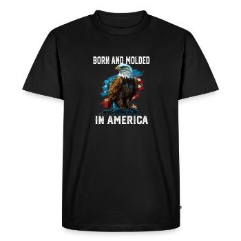 Born and Molded in America American Bald Eagle - Men's Premium Organic T-Shirt - black - Front - Nico (187cm)