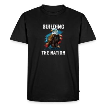 Construire la nation américaine Pygargue à tête blanche Amérique - T-shirt Premium bio Homme - noir - Devant - Nico (187cm)