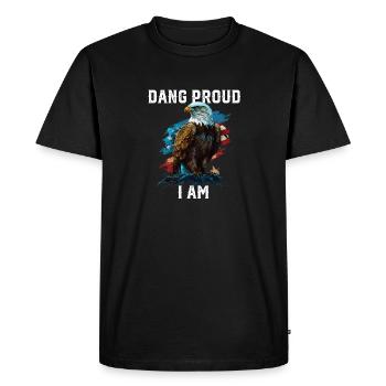 Dang Proud I Am American Bald Eagle America 4th - Men's Premium Organic T-Shirt - black - Front - Nico (187cm)