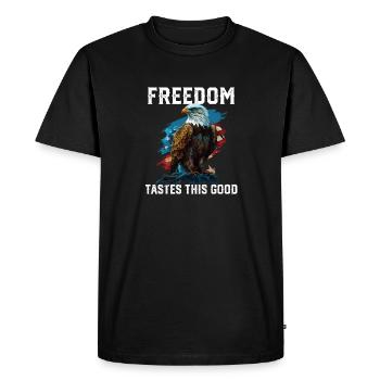 Freedom Tastes This Good Patriotic Patriotism - Men's Premium Organic T-Shirt - black - Front - Nico (187cm)