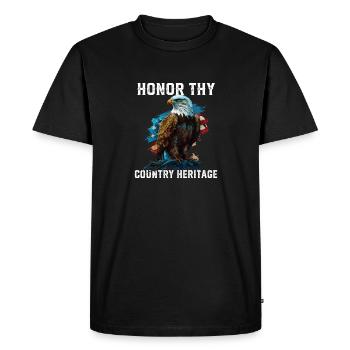 Honor Thy Country Heritage American Bald Eagle - Men's Premium Organic T-Shirt - black - Front - Nico (187cm)