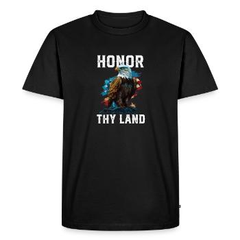 Honor Thy Land American Bald Eagle America USA - Men's Premium Organic T-Shirt - black - Front - Nico (187cm)