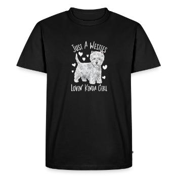West Highland White Terrier Westie - T-shirt Premium bio Homme - noir - Devant - Nico (187cm)