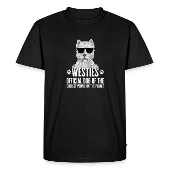 West Highland White Terrier Westie - T-shirt Premium bio Homme - noir - Devant - Nico (187cm)