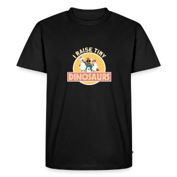 J’élève un minuscule dinosaure éleveur de coq de poulet Dino - T-shirt Premium bio Homme - noir - Devant - Nico (187cm)