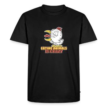 Manger des animaux Poulet fou Poulet Coq Poulet - T-shirt Premium bio Homme - noir - Devant - Nico (187cm)