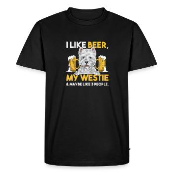 West Highland White Terrier Westie - T-shirt Premium bio Homme - noir - Devant - Nico (187cm)