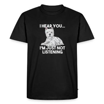 West Highland White Terrier Westie - T-shirt Premium bio Homme - noir - Devant - Nico (187cm)