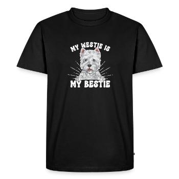 West Highland White Terrier Westie - T-shirt Premium bio Homme - noir - Devant - Nico (187cm)