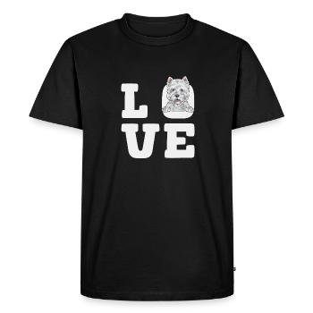 West Highland White Terrier Westie - T-shirt Premium bio Homme - noir - Devant - Nico (187cm)