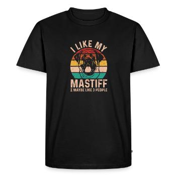 Mastiff Chien Vieux Mastiff anglais - T-shirt Premium bio Homme - noir - Devant - Nico (187cm)