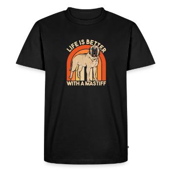 Mastiff Chien Vieux Mastiff anglais - T-shirt Premium bio Homme - noir - Devant - Nico (187cm)