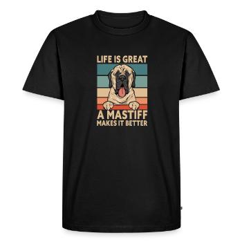 Mastiff Dog Old English Mastiff - Men's Premium Organic T-Shirt - black - Front - Nico (187cm)