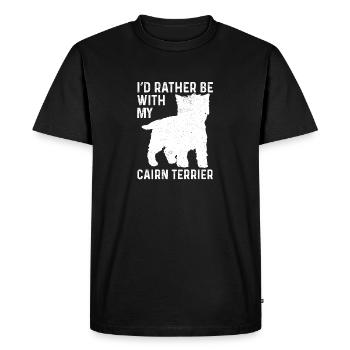 Cairn Terrier Chien - T-shirt Premium bio Homme - noir - Devant - Nico (187cm)