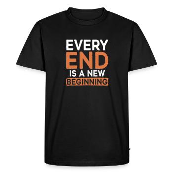 Every End Is A Beginning - Men's Premium Organic T-Shirt - black - Front - Nico (187cm)