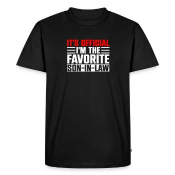 Son officiel im Le gendre préféré - T-shirt Premium bio Homme - noir - Devant - Nico (187cm)