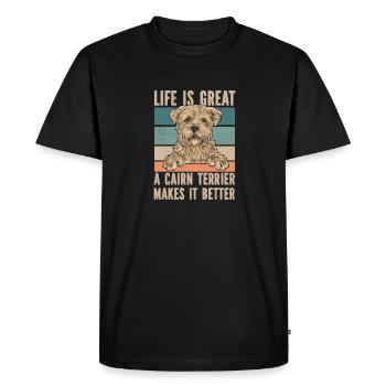 Cairn Terrier Chien - T-shirt Premium bio Homme - noir - Devant - Nico (187cm)