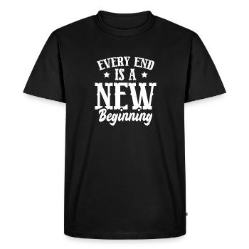 Every End Is A Beginning - Men's Premium Organic T-Shirt - black - Front - Nico (187cm)