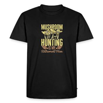 Cueillette de champignons Cueillette de champignons Cueillette de champignons - T-shirt Premium bio Homme - noir - Devant - Nico (187cm)
