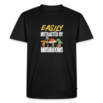 Cueillette de champignons Cueillette de champignons Cueillette de champignons - T-shirt Premium bio Homme - noir - Devant - Nico (187cm)