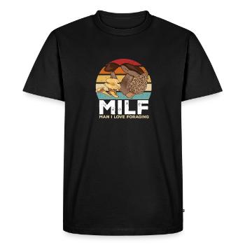 Cueillette de champignons Cueillette de champignons Cueillette de champignons - T-shirt Premium bio Homme - noir - Devant - Nico (187cm)